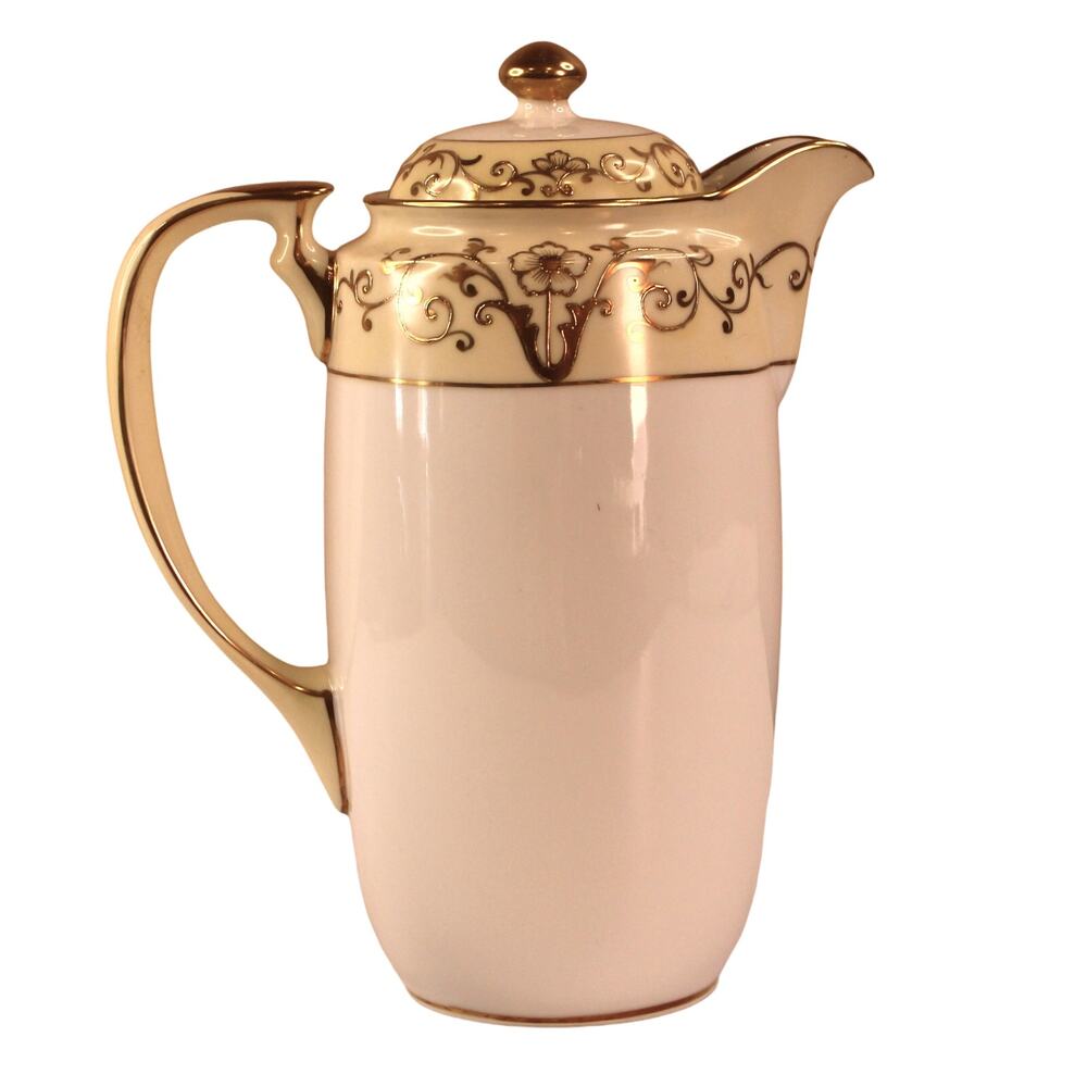 Porcelain Japanese Chocolate Pot Gold Floral